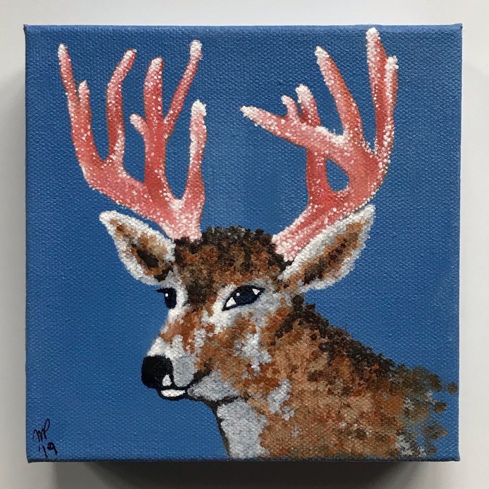 2/$20 Deer Wall Art Original 6 x 6